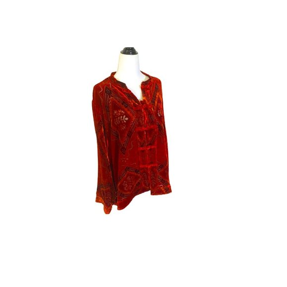 Chico's Red Cut Velvet Jacket - Picture 1 of 5